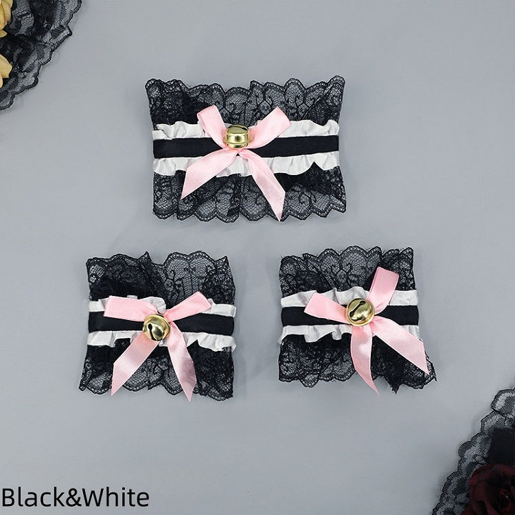 Cuffs Lace Choker Pair 12 + - of A Lolita Bell Wrist Set Colors