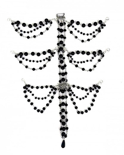White Black Rib-shaped Bead Chain - LeMiroir LeMiroir | LilyVow