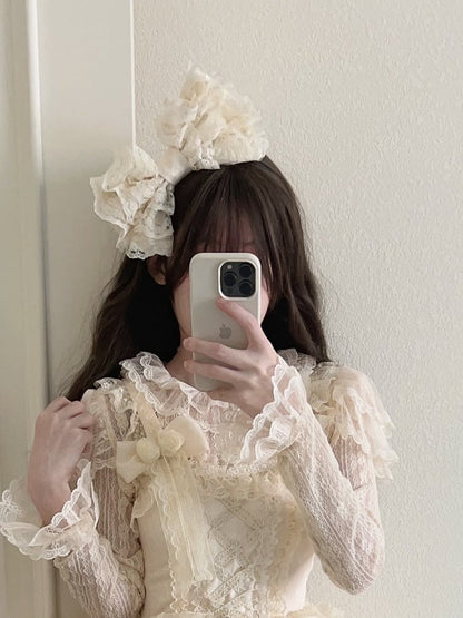 Lace Apricot KC Lolita Bow