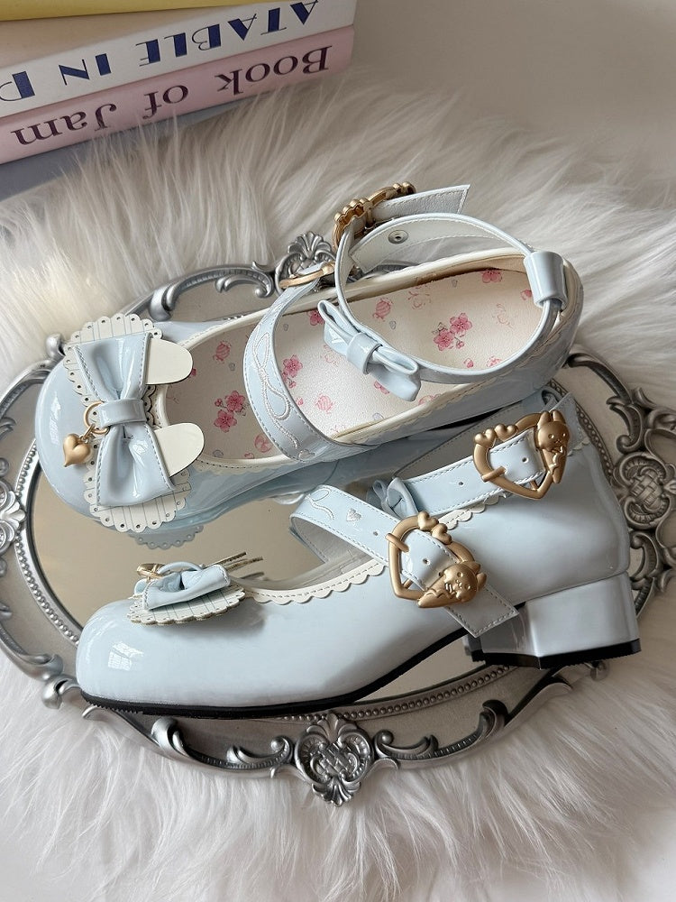 Blue - Janes Scalloped Light Design Themed Bunny Snap Edge Mary Sweet Heart Lolita