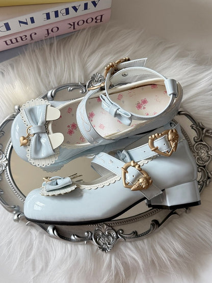 Blue - Janes Scalloped Light Design Themed Bunny Snap Edge Mary Sweet Heart Lolita