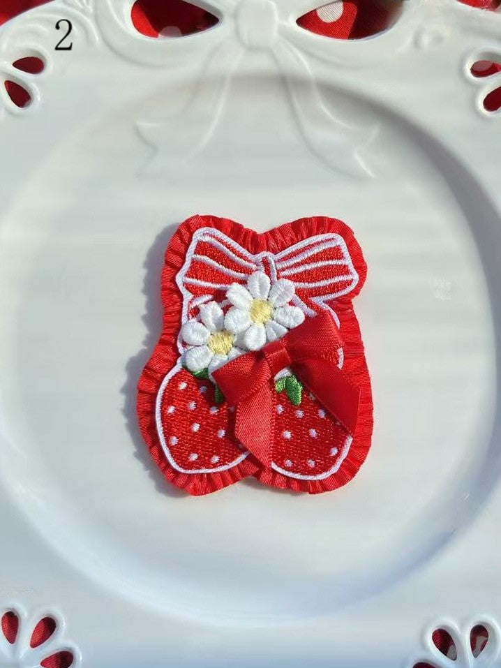 Optionen 11 Verzierte Kirsche/Erdbeere/Kuchen Brosche/Haarspange Schleife