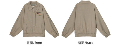 Zootopia Nick Khaki Polo Collar Plaid Jacket