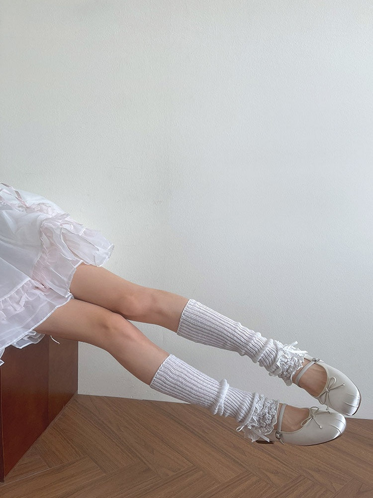 Lace White Leg Ruffle Lolita Trims Warmers