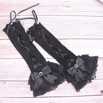 Rhinestone Bowknot Sleeves Options Arm Lace Color Kei Jirai 11