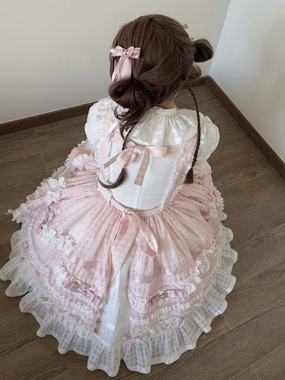 Rose Checkered Multi-Tier Bow Lolita Jumperdress
