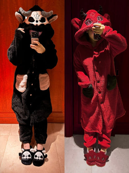 レッドデビル ゴシック ウィンター プラッシュ パジャマ ナイトガウン