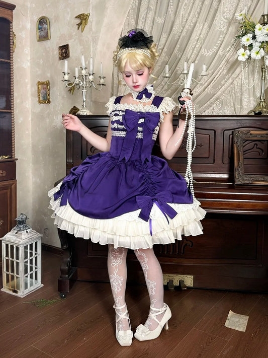JSK à taille violette avec cordon de serrage en dentelle - Gardenia Chronicle