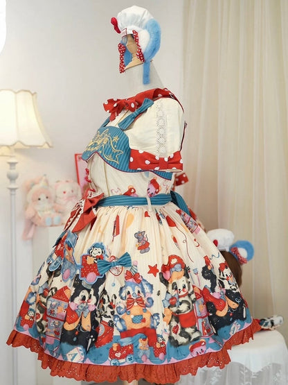 Puppy's Toy House Creamy High Waist Sweet Lolita JSK / Full Set