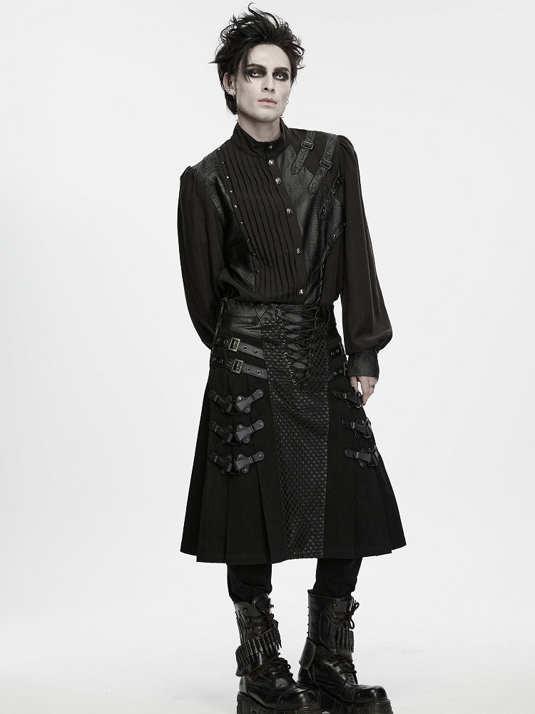 Heavy-duty Black Men's Punk Skirt - Punk Rave