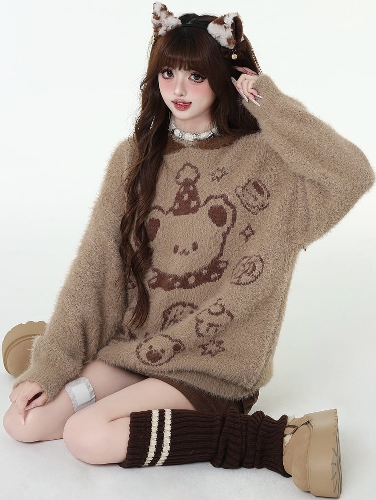 Süßer flauschiger Teddybär-Kapuzenpullover