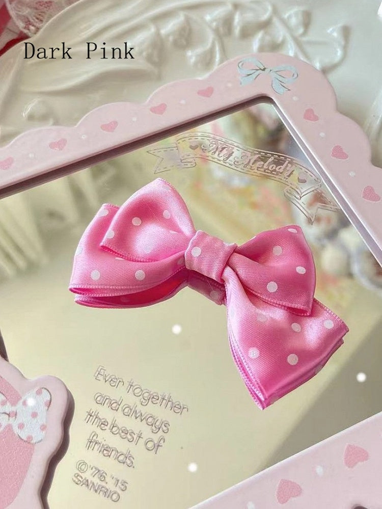 10 Color Bowknot Hairclip Pattern Polka-dot Options