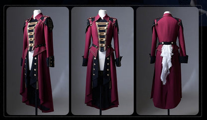 Black & Red Military Lolita Double-Breasted Coat