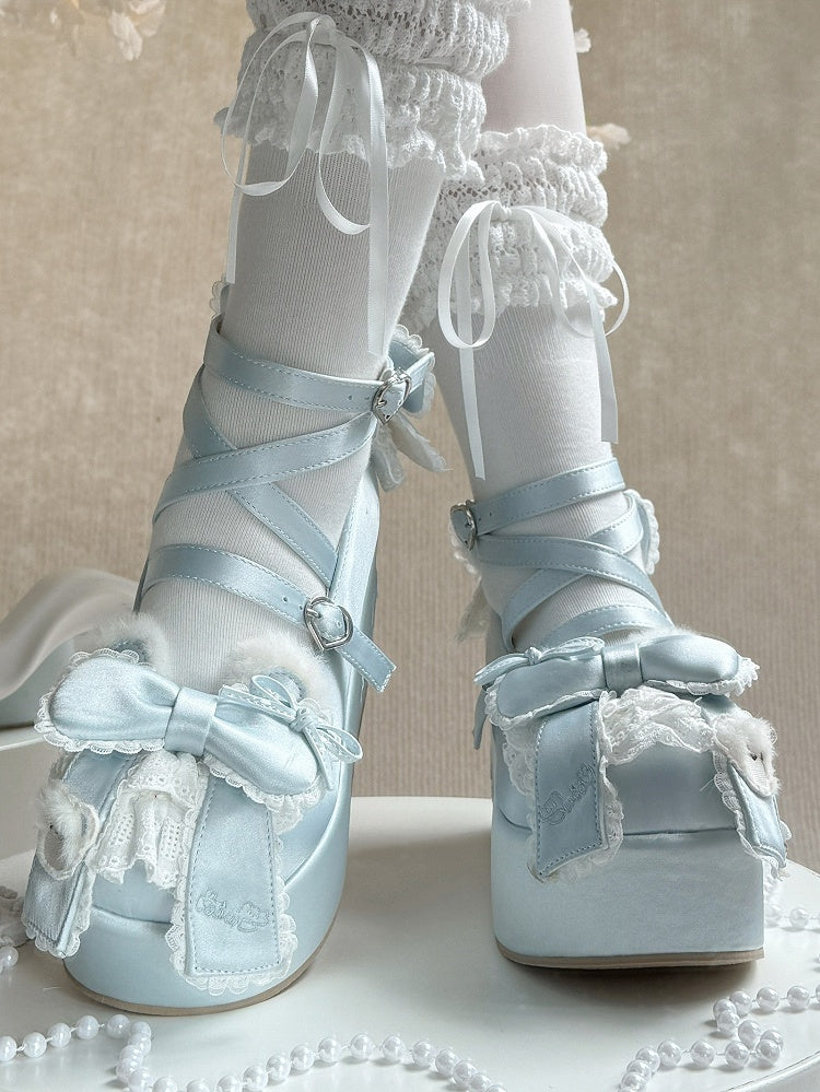 Ear Plush Sweet Accents Blue Platforms with Lolita Bear