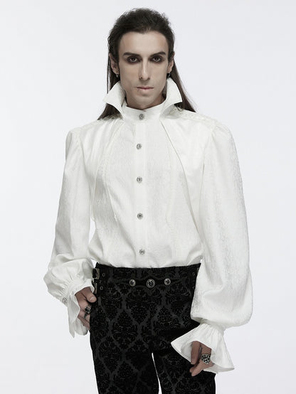 Goth Men's Collar Palace White Shirt Gorgeous Stand