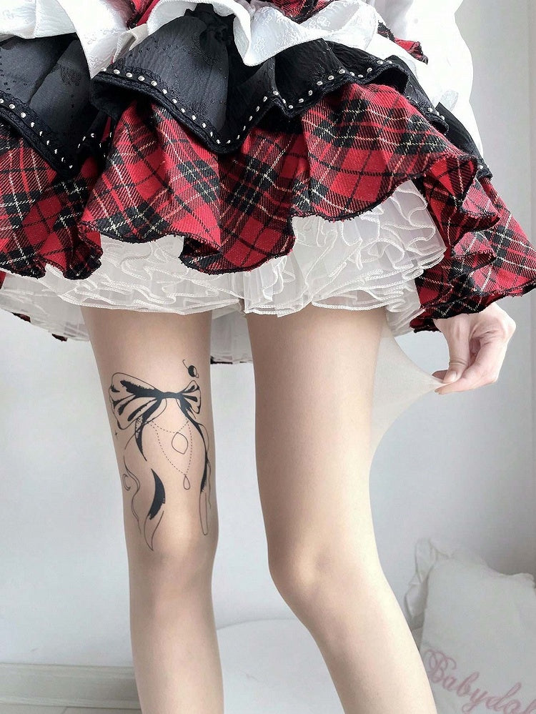 Collants décoratifs à motif de nœud nus: Style (2 Lolita