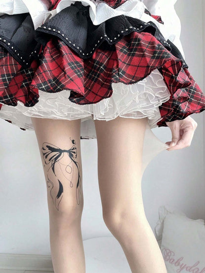 Collants décoratifs à motif de nœud nus: Style (2 Lolita