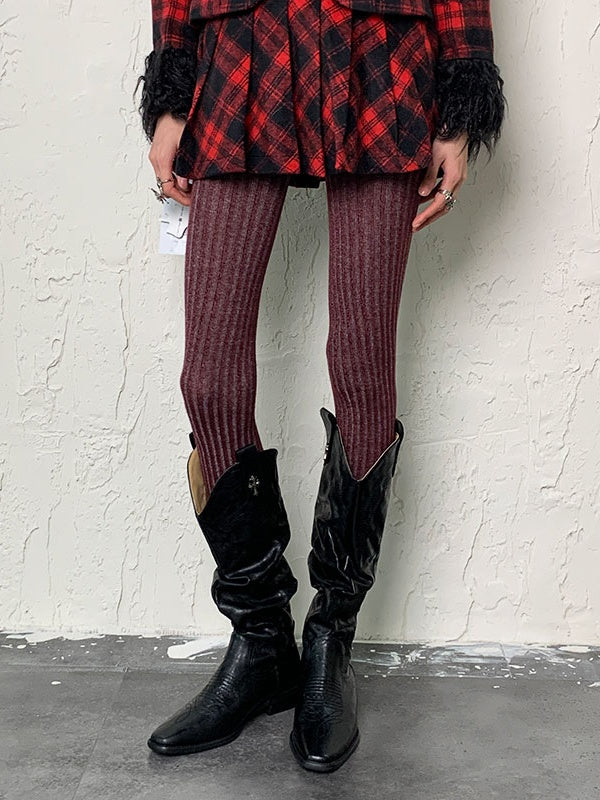 Weinrote Lila Y2K Tie-Dye Strumpfhose