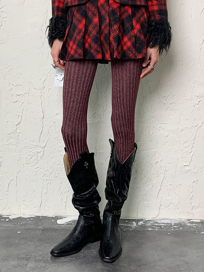 Weinrote Lila Y2K Tie-Dye Strumpfhose