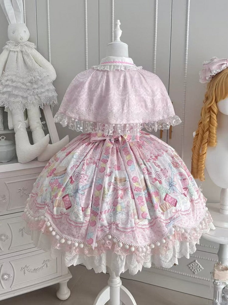 Lace-Trimmed Lolita Cape in Pink and Black - Inspiration Post