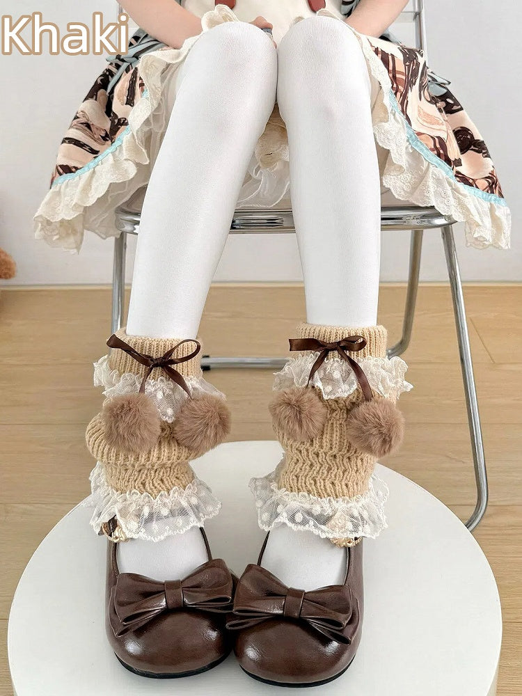 Bow Colors Leg 4 Pompom Lolita - Warmers