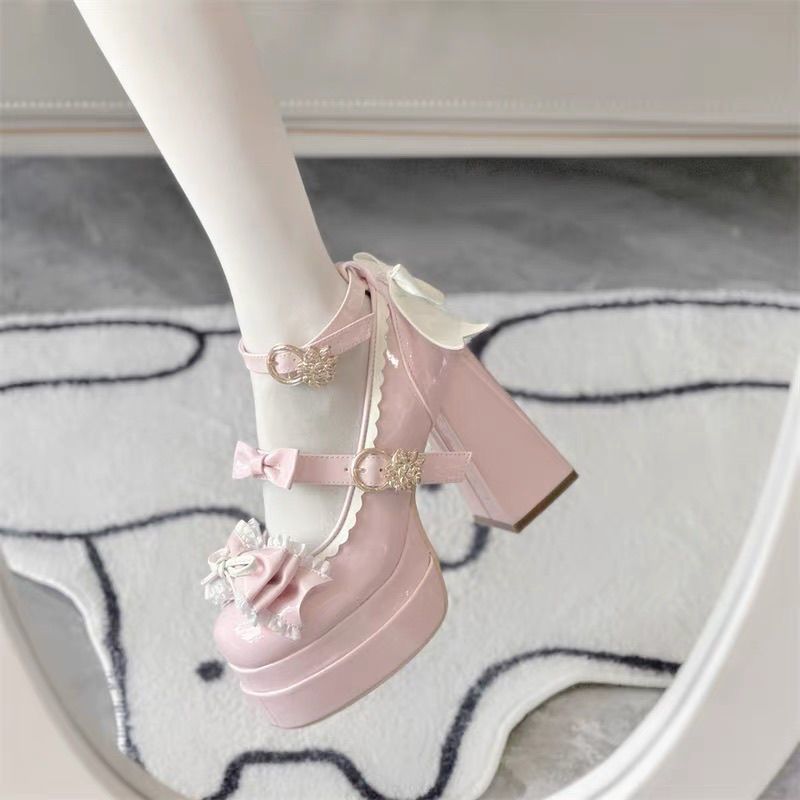 Lolita Round-Toe Heels – Sweet Elegant Cosplay Pumps
