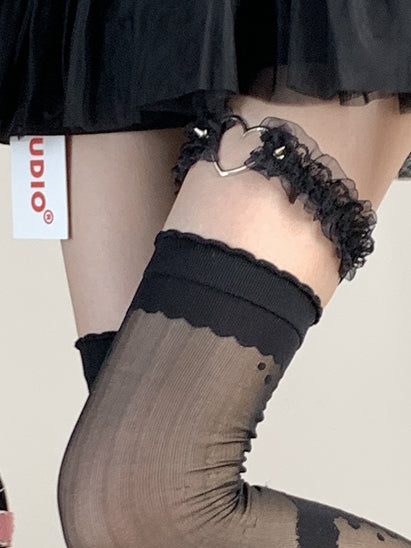 レースハートブラックガーター