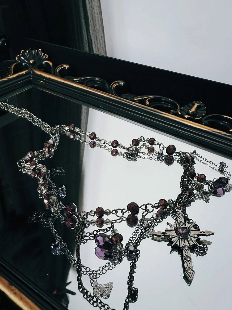 Cross Lolita Necklace Pendants Gothic and Butterfly