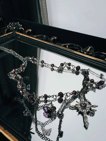Cross Lolita Necklace Pendants Gothic and Butterfly