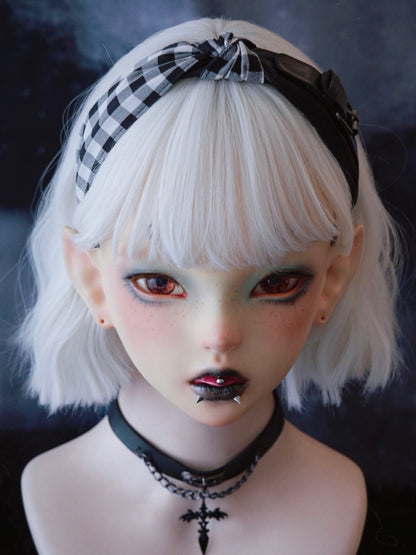 Plaid Buckle Pattern Black Decorated Gothic KC