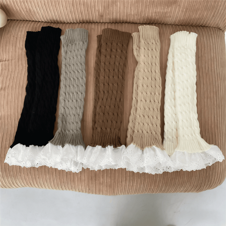 Leg Warmers Lace 5 Options Knitted Trim Color
