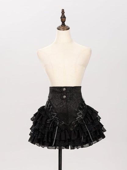 Layered Lace High-Waist Shorts with Gothic Charm - DevilInspired Exclusive Collection