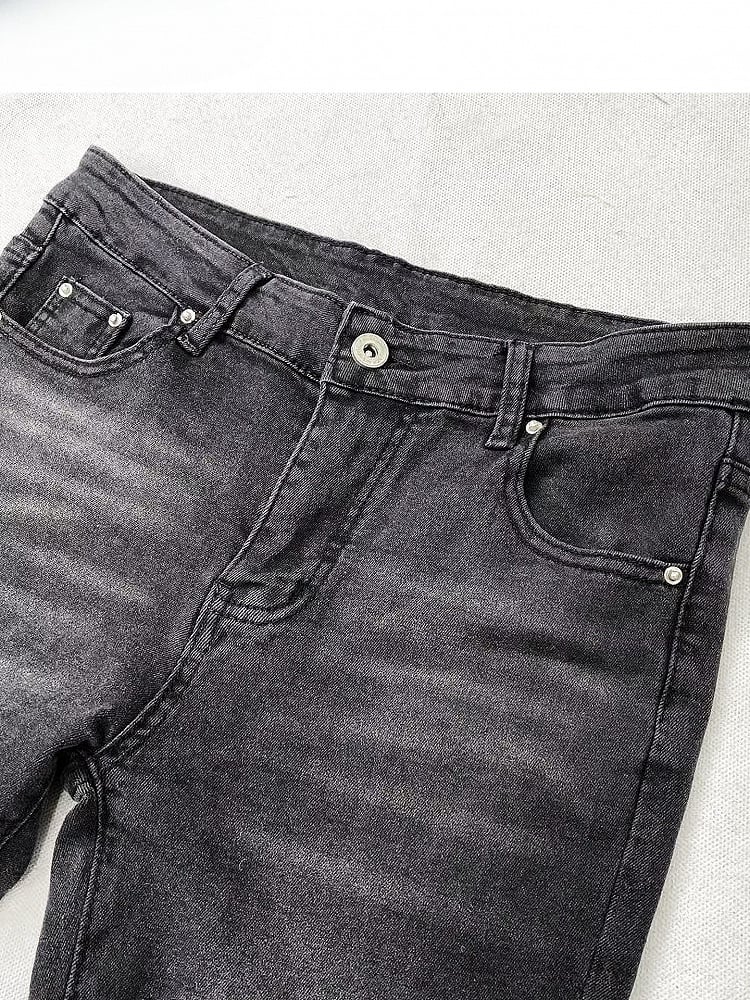 Flare Black Wings Print Y2K Jeans und Silhouette Kreuz
