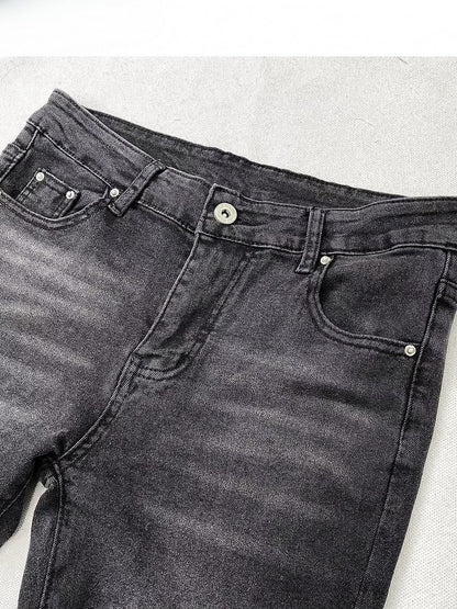 フレアブラックウィングプリントY2Kジーンズとシルエットクロス