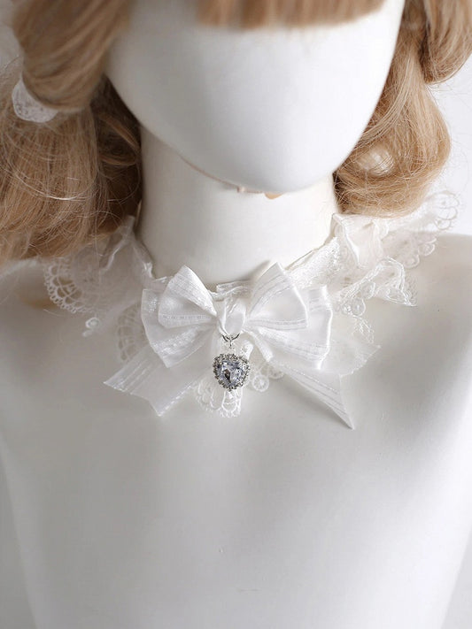 Shiro Heart-Jewel Sweet Choker Lace Bow Style) (Elegant