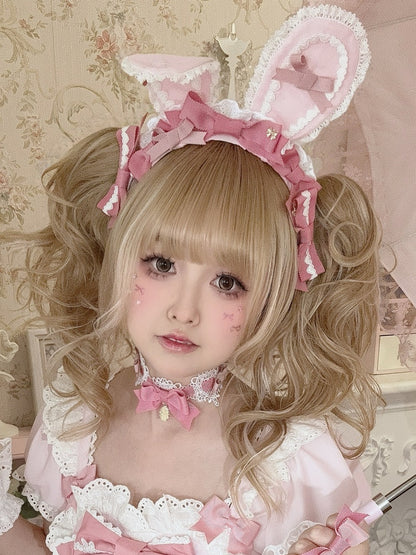 詳細 ピンクの蝶結びチョーカー