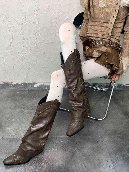 ホワイトY2K水玉模様タイツ