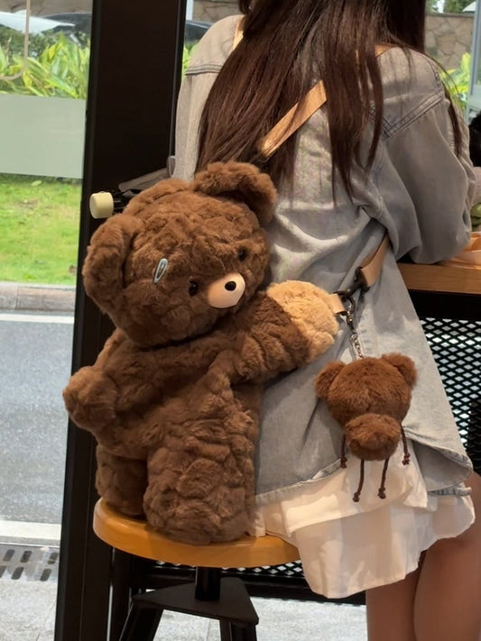 ブラウンベアぬいぐるみバックパッククロスボディバッグS/M/Lサイズ