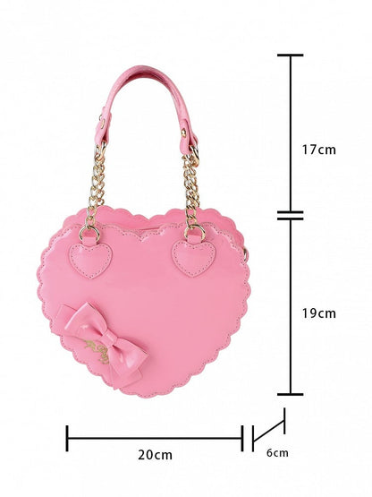 Barbie Design Leather Heart-shaped - Bag Pink 2-Way PU Lolita in Sweet