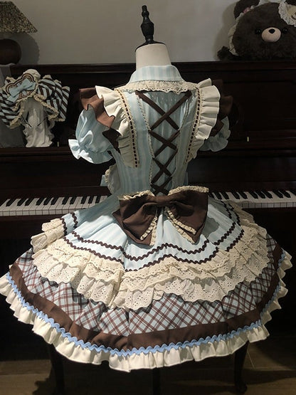 Details Kawaii Puff Theme JSK Dress Sleeves at with Chocolate Bowknot Back Lolita -