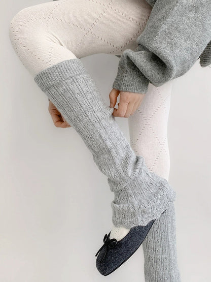 Colors） Knit Ribbed Slouchy Warmers （6 Leg Stirrup
