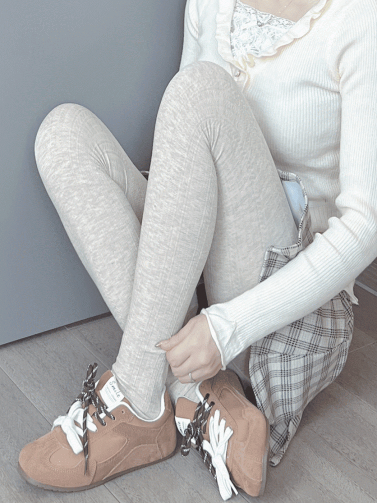 ライトグレー/ダークグレー/アプリコットタイツ