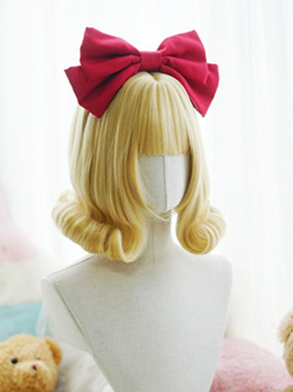 Blond/Schwarze kurze Perücke mit vollem Pony