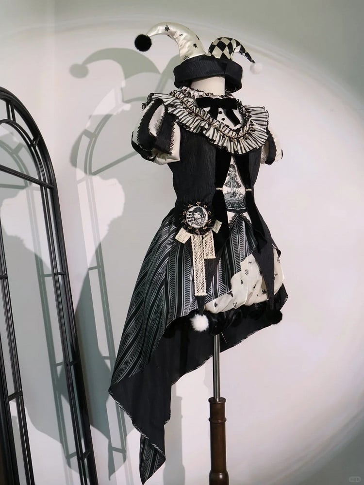 Komplettes Lolita Circus Ärmel Set in Schwarz – Vibes Sweet und Puff White