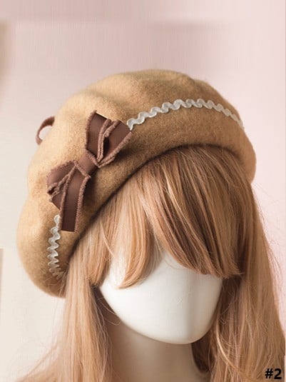 Sweet 7 Bowknot Color Beret Lolita Options