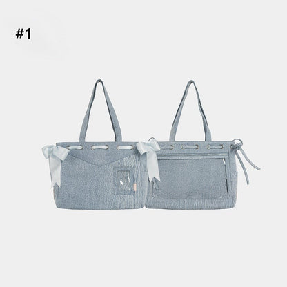Blue Bag Ita 2 Tote Bow Balletcore Denim Colors Accents