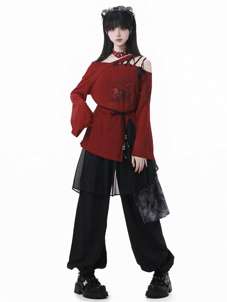 Charm Black Waist Style Belt Tassel Cheongsam