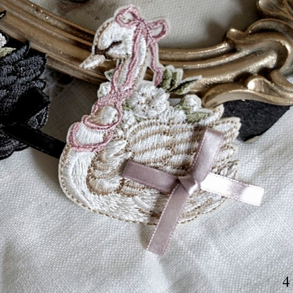 Swan Brooch Feather Decoration 6 – Options Color with Embroidery