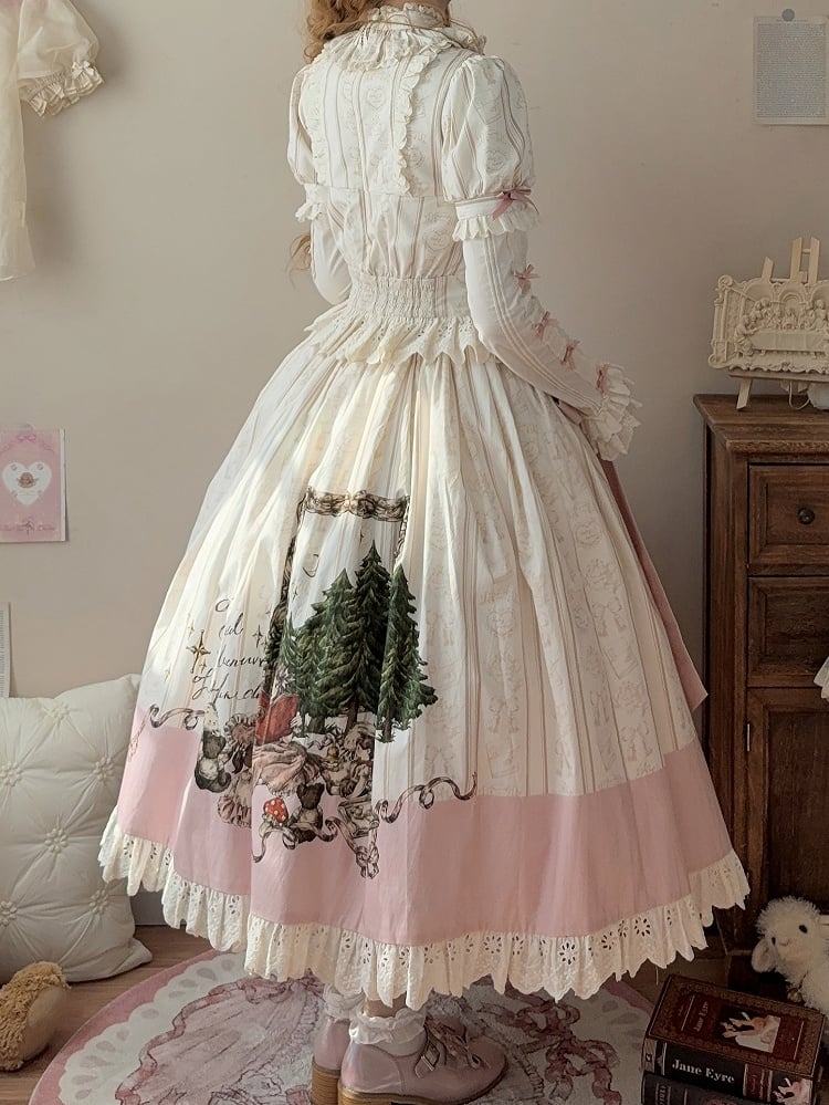 Blouse Available and Short Toys Grils Little Print Sleeves Plus Creamy + Skirt Set Sizes