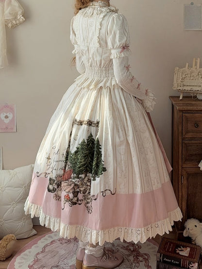 Blouse Available and Short Toys Grils Little Print Sleeves Plus Creamy + Skirt Set Sizes